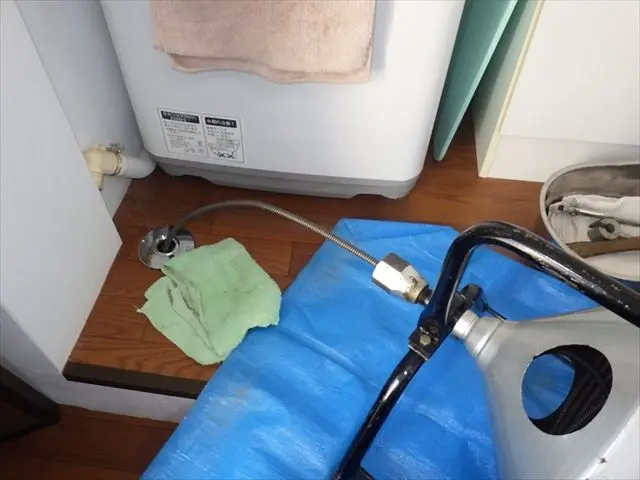 笠岡市 戸建て 洗濯排水 つまり抜き